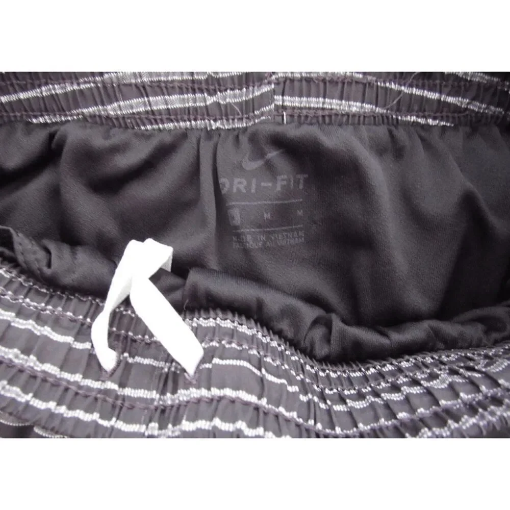 Nike Dri Fit Youth Girls M Lined‎ Athletic Running Shorts AQ8805-010 Black Gray